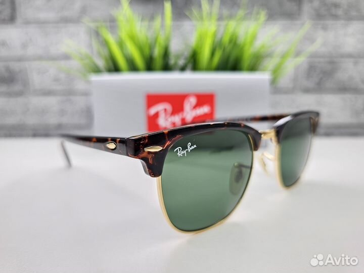 Очки Ray Ban Clubmaster 3016 Green Стекло