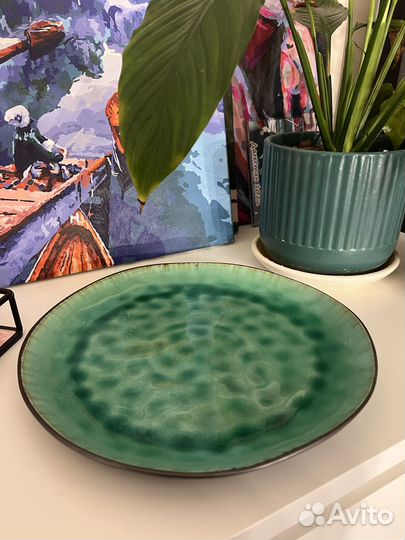Тарелка зеленая 27 см