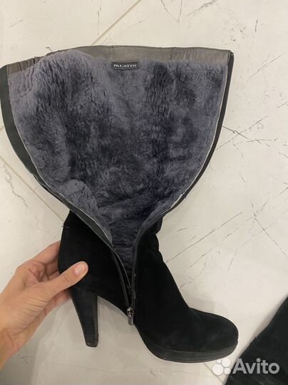 Сапоги замшевые зимние женские 38.5 39
