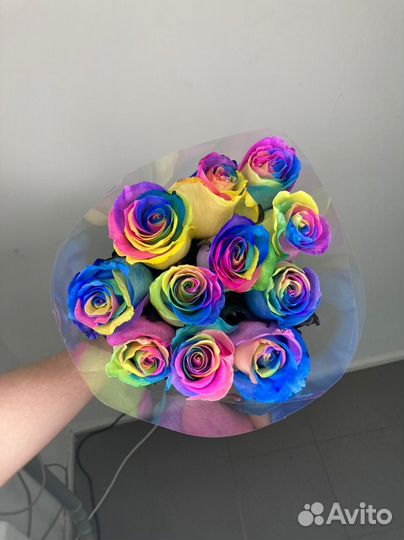 Радужные Розы Цветные