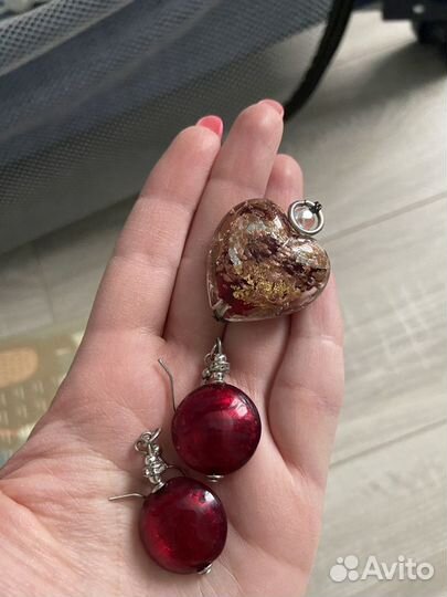 Murano подвеска сердце