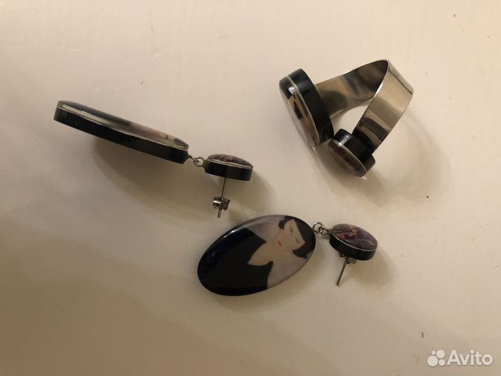 Серьги кольцо набор