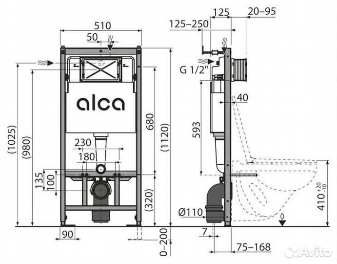 Alca Plast AM101/1120-4:1 RU M671-0001