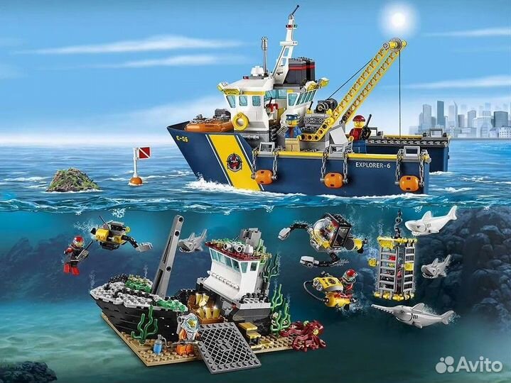 Аналог lego City 60095 Корабль исследователей морс