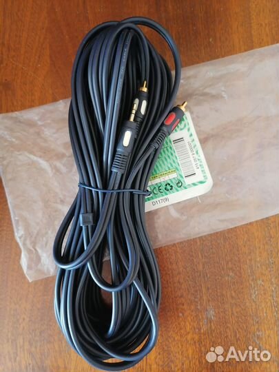 Аудио кабель 3,5 stereo-2RCA 10m