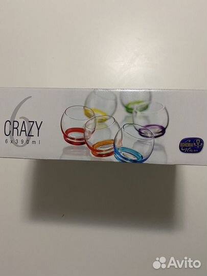 Стаканы новые с выпуклым дном Bohemia 390 мл 6 шт