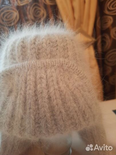 Шапка ушанка вязанная новая