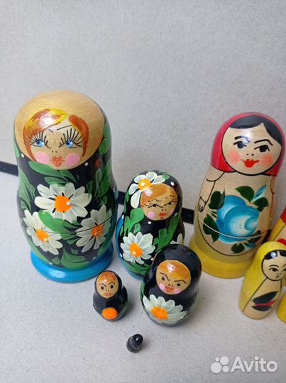 Русская Матрёшка сувенир новые синие красные