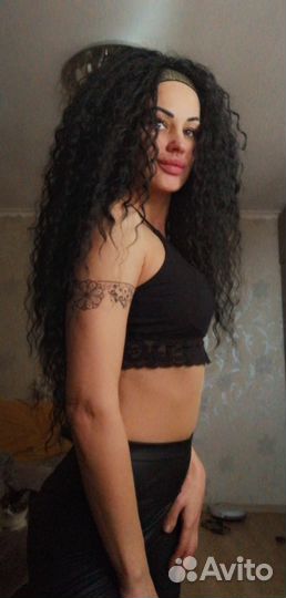 Афрокудри парик вязанный чёрный