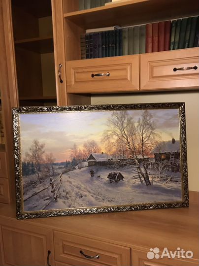 Картина с зимним пейзажем