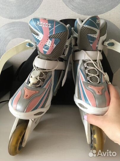 Роликовые коньки Roces женские 38 р. с защитой