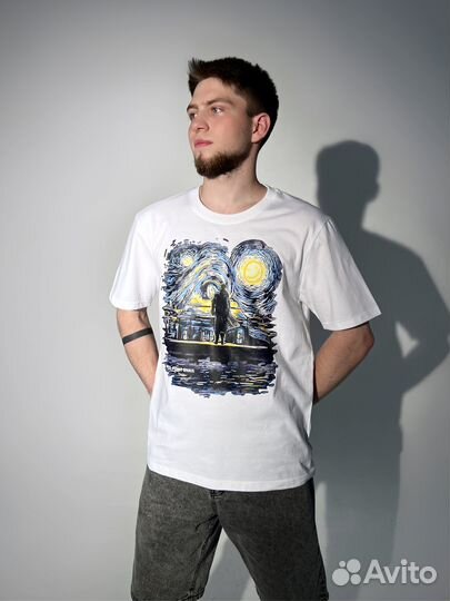Футболка белая оверсайз Искусство 4XL