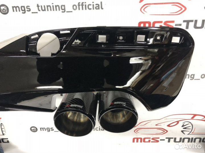 Диффузор BMW 5 G30 M-Style + Akrapovic black