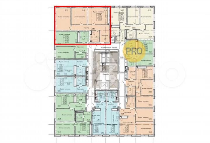2-к. квартира, 75,4 м², 14/21 эт.