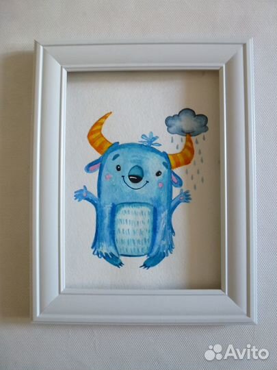 Акварель в интерьер детской комнаты в подарок