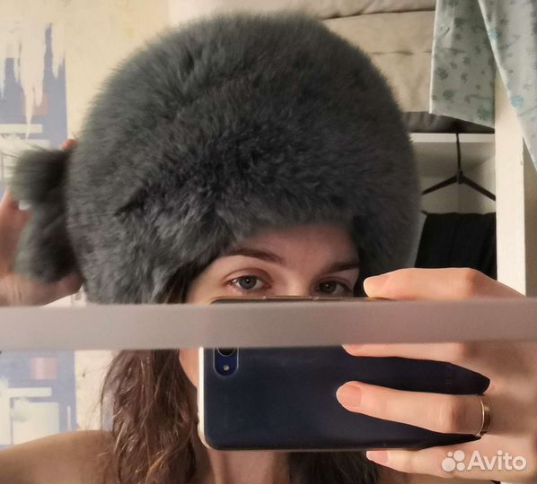 Меховая женская шапка - песец