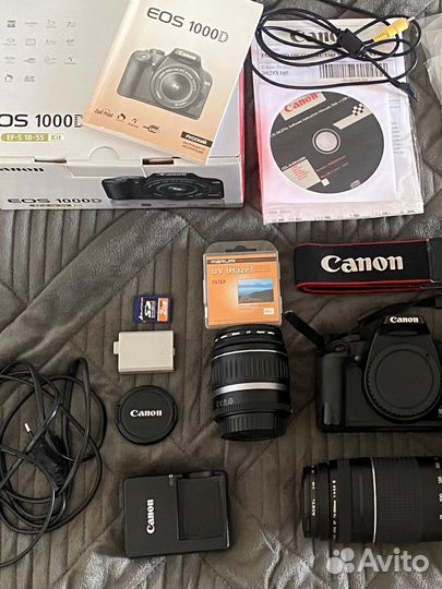 Фотоаппарат canon 1000d + объектив 18-55