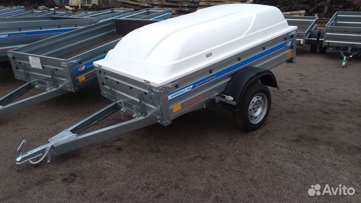 Прицеп с пластиковой крышкой 2,25х1,3х0,5 самосвал