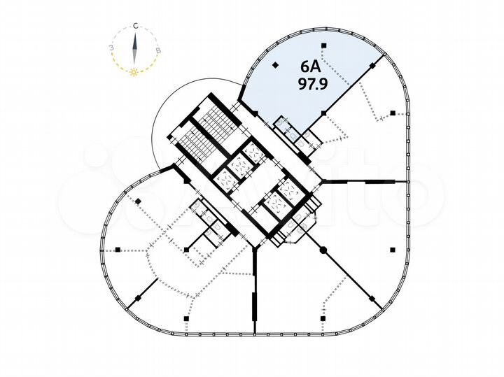 Офисное помещение 97,9 кв.м. Центр города с ндс