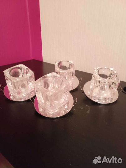 Лампочки с плафонами для натяжных потолков 4 шт