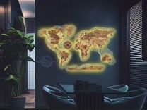 Настенная карта России и Мира в офис