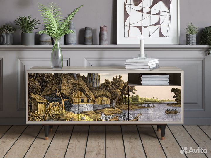 Тв-тумба T7 - Сатин - Mill along a River