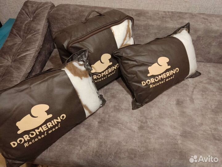 Одеяло и подушки из овечьей шерсти