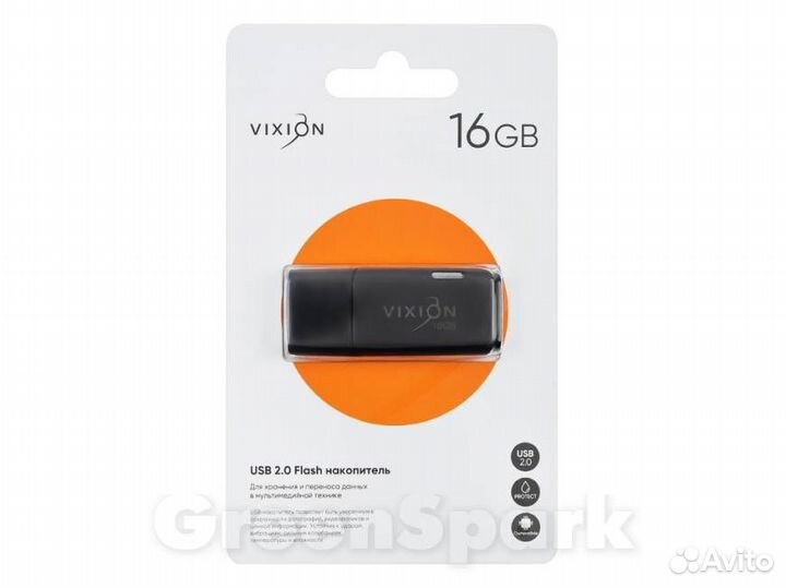 USB флешка 16GB 2.0 vixion Shark Eyes черный