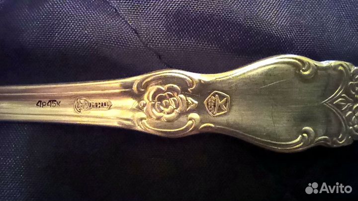 Ложка чайная Серебряная Роза. ссср. Мельхиор