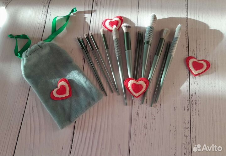 Кисти для Макияжа Новые в Мешочке Мятный