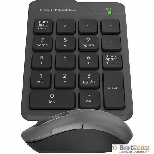Комплект беспроводной клавиатура+мышь A4Tech Fstyler FG1600C Air серый/черный