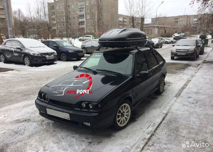 Бокс автобокс черного цвета 430л Ваз Лада 2114