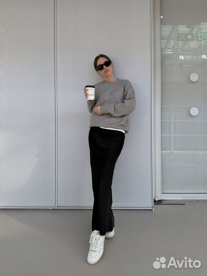 Атласная юбка макси