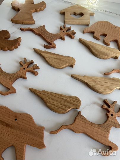 Деревянные елочные игрушки