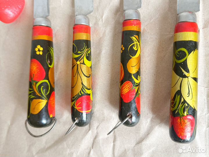 Набор кухонных ножей СССР хохлома