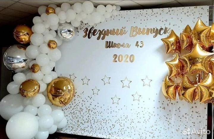 Фотозона с баннером и шарами под ключ