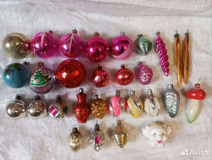 Ёлочные игрушки стекло СССР