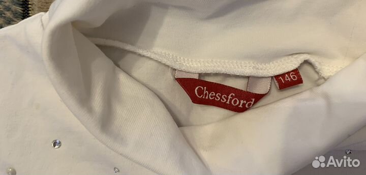 Блуза школьная со стразами для девочки 10 лет