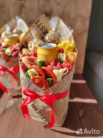 Съедобные букеты для мужчин. Вкусные подарки