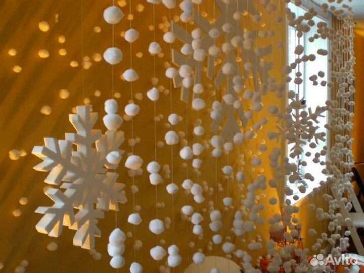 Снежинки, новогодний декор