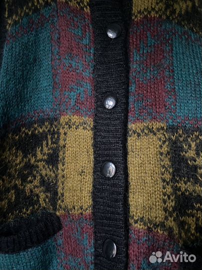 Винтажный кардиган в клетку