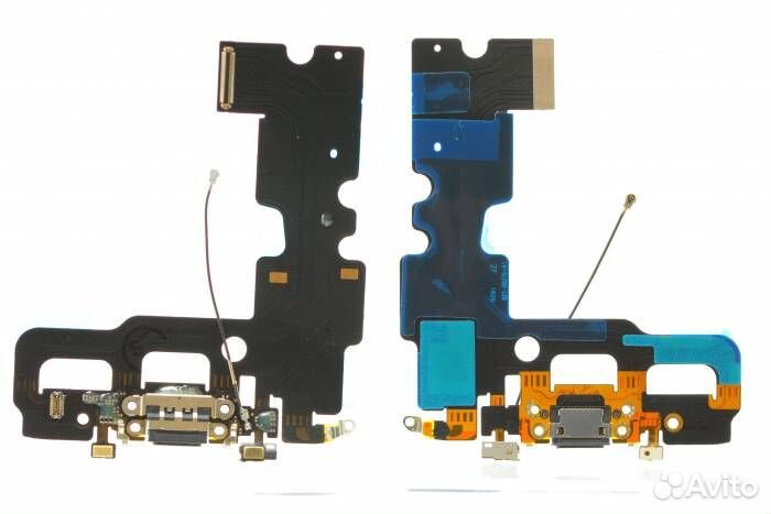 Шлейф iPhone 7 + разъем зарядки (черный)