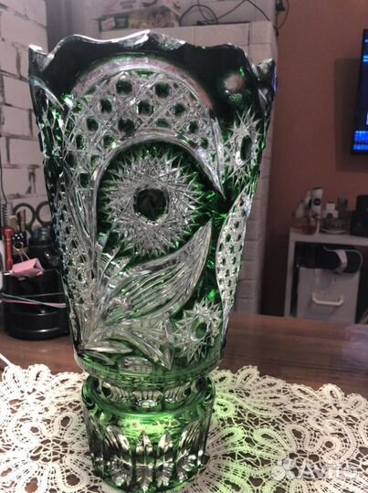 Ваза хрустальная СССР цветная