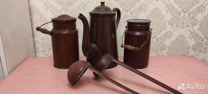 Кофейник бидон эмалированный СССР