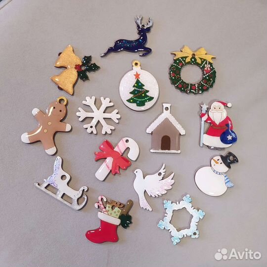 Новогодний набор игрушек из эпоксидки