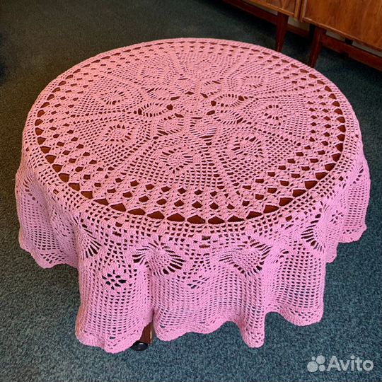 Скатерть вязанная крючком редкого цвета 1,6 м