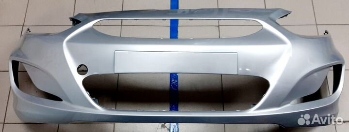 Бампер передний Solaris 1 2010-2014 цвет сереб RHM