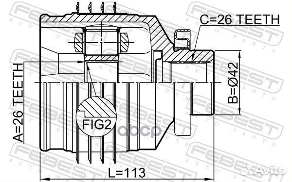 Шрус внутренний перед прав 1211sfmtrh Febest