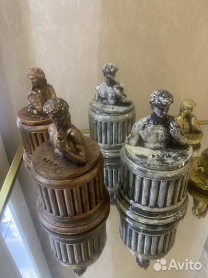 Гипсовые подсвечники/шкатулки.Ручная работа