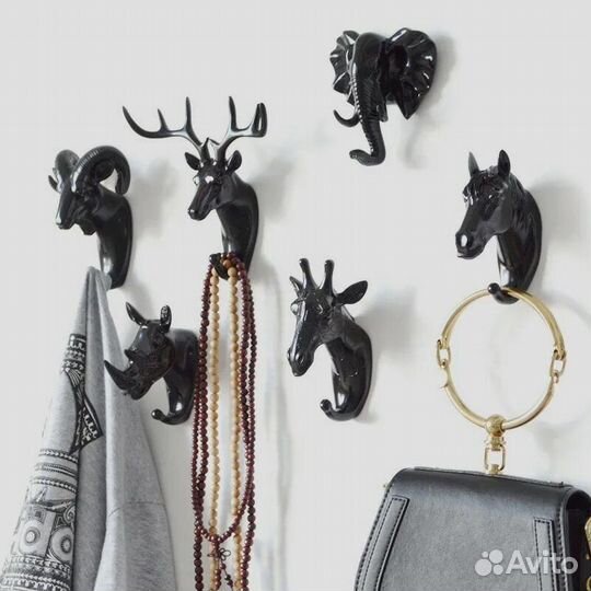Настенные декоративные крючки в виде животных